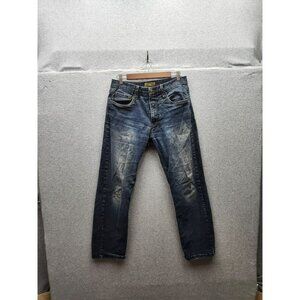 Urban Star Mens Jeans Wear 32x30 Blue Denim Straight Leg 98% Cotton 2% Spandex